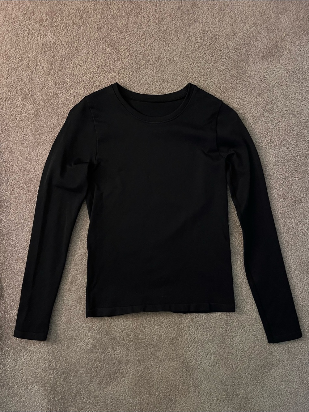 Amazon Black Ribbed Basic Long Sleeve Shirt
